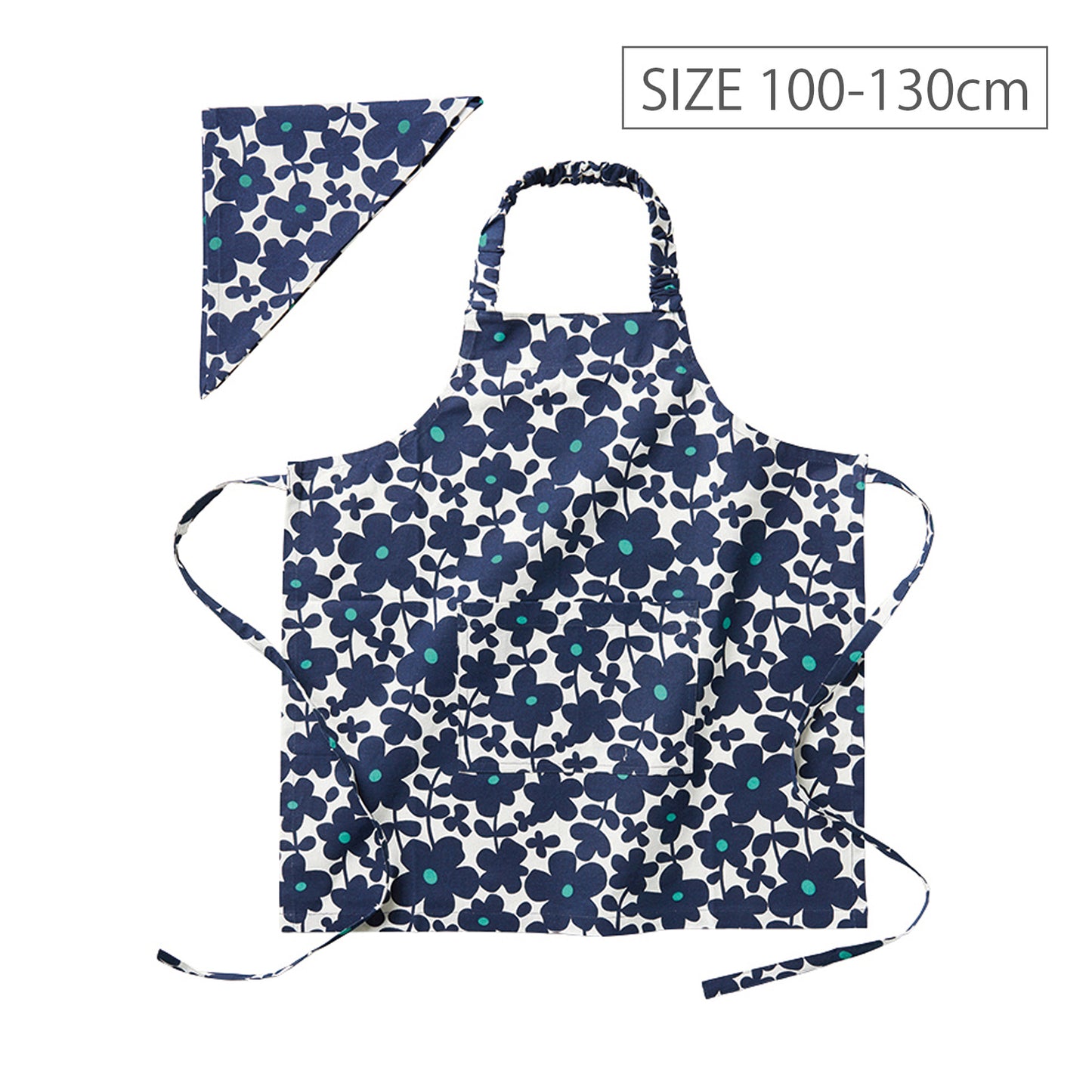 アビチュアル バンダナ付きキッズエプロンセット Mサイズ（100～130cm） セルマ レッド