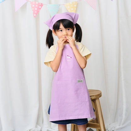 アビチュアル バンダナ・巾着付きキッズエプロンセット Mサイズ（100～130cm） ディアー ラベンダー