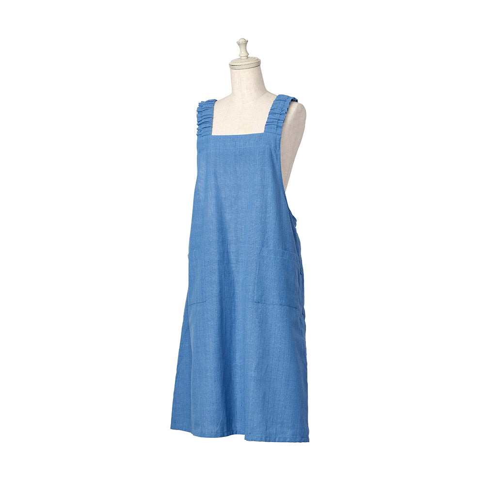 【SALE 50％オフ】デイバイデイ ジャンスカエプロンドット グレー