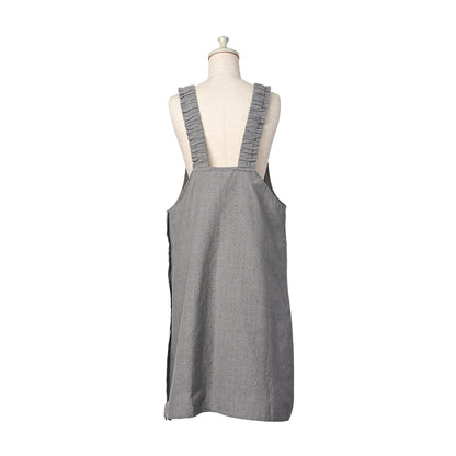 【SALE 50％オフ】デイバイデイ ジャンスカエプロンドット グレー