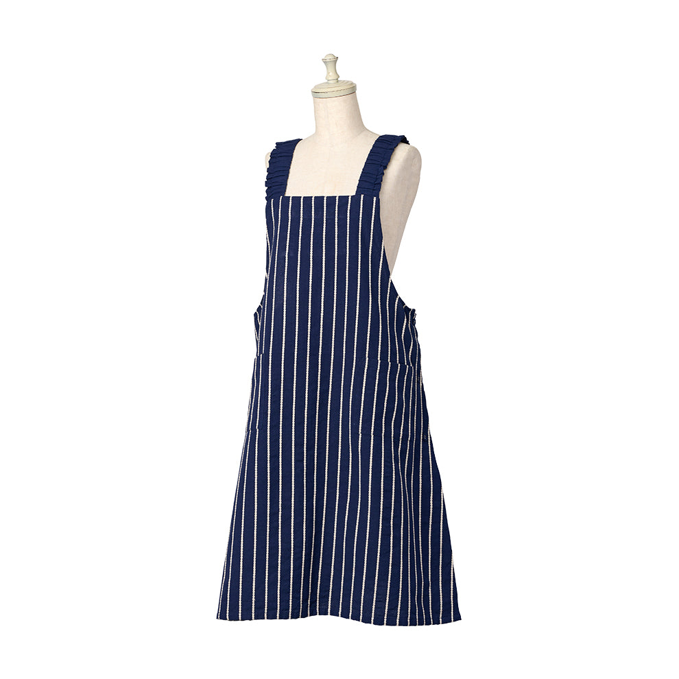 【SALE 50％オフ】デイバイデイ ジャンスカエプロン ストライプ ネイビー