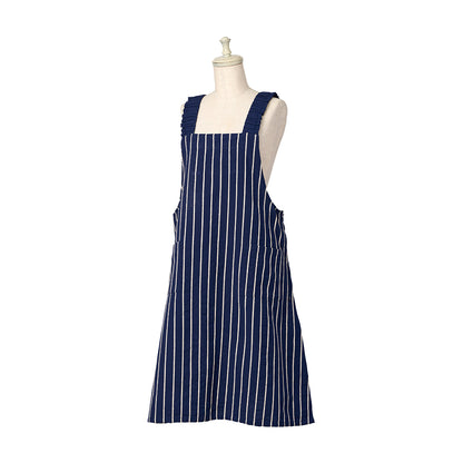 【SALE 50％オフ】デイバイデイ ジャンスカエプロン ストライプ ネイビー