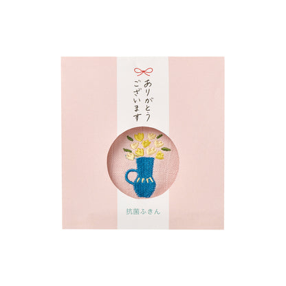 ごあいさつクロス  花瓶 ピンク