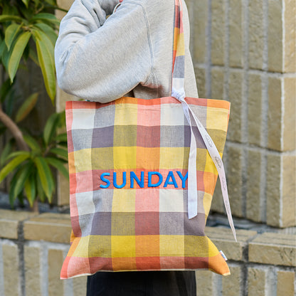 【EC限定】アビチュアル SUNDAY 刺繍トートバッグ イエロー【2026年SS新作】